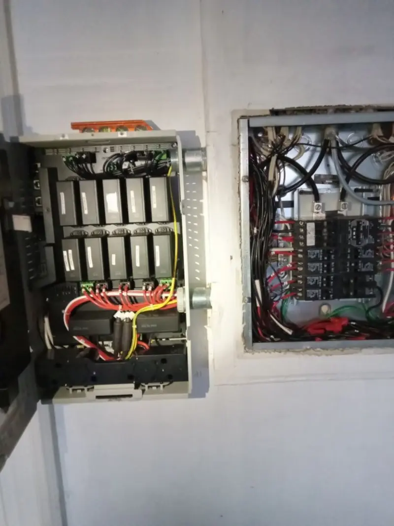 Electrical panel upgrade completed for Security Camera Wiring in Woodland